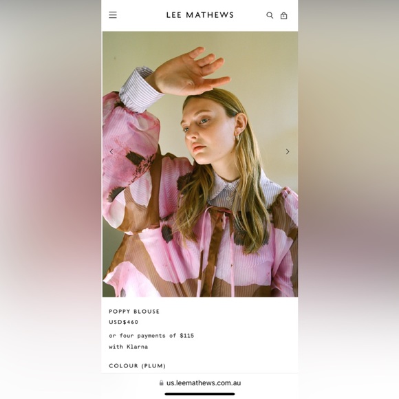 Lee Mathews Tops - Lee Mathews POPPY BLOUSE